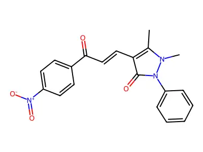 1,5-Dimethyl-4-[3-(4-nitrophenyl)-3-oxoprop-1-enyl]-2-phenylpyrazol-3-one structure