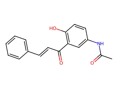 N-(4-Hydroxy-3-(1-oxo-3-phenyl-2-propen-1-yl)phenyl)acetamide structure