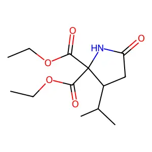 2,2-Pyrrolidinedicarboxylic acid, 3-isopropyl-5-oxo-, diethyl ester structure