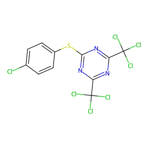 Symtriazine24bistrichloromethyl6pchlorophenylthi structure