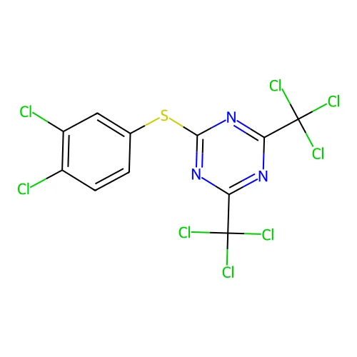 s-Triazine, 2-[(3,4-dichlorophenyl)thio]-4,6-bis(trichloromethyl)- structure