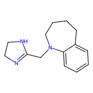 1H-1-Benzazepine, 2,3,4,5-tetrahydro-1-(2-imidazolin-2-yl)methyl- structure