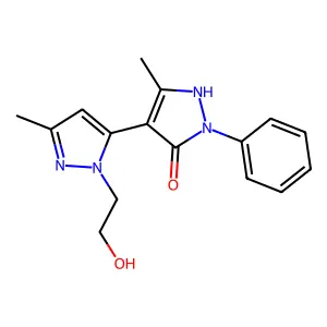 1-Phenyl-1'-(2-hydroxyethyl)-3,3'-dimethyl-5-hydroxy[4,5']-bipyrazol structure