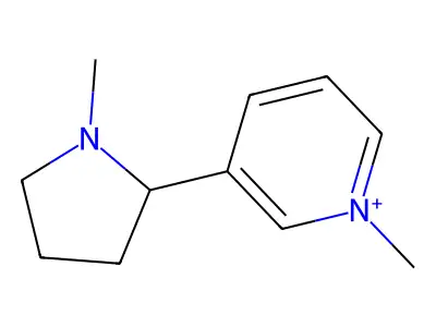 1-Methyl-3-(1-methyl-2-pyrrolidinyl)pyridinium structure