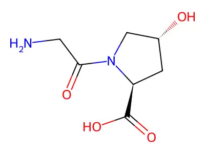 L-Proline, 1-glycyl-4-hydroxy-, trans- structure