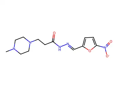 1-Piperazinepropionic acid, 4-methyl-, 2-(5-nitrofurfurylidene)hydrazide structure