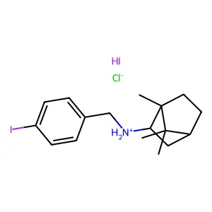 2-Bornanamine, N-(p-iodobenzyl)-, hydrochloride, endo-(+-)- structure