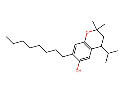 2H-1-Benzopyran-6-ol, 3,4-dihydro-2,2-dimethyl-4-(1-methylethyl)-7-octyl- structure