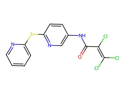 2-Propenamide, 2,3,3-trichloro-N-[6-(2-pyridinylthio)-3-pyridinyl]- structure