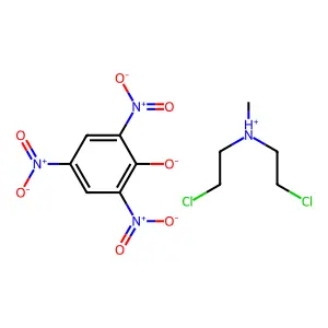 Diethylamine, 2,2'-dichloro-N-methyl-, picrate structure