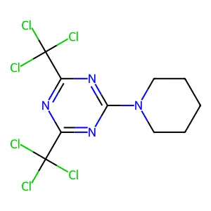 2-Piperidin-1-yl-4,6-bis(trichloromethyl)-1,3,5-triazine structure