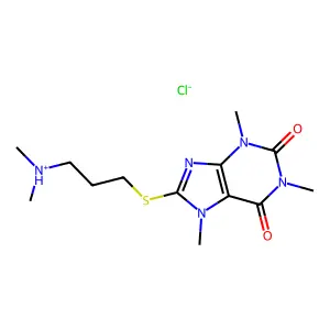 Caffeine, 8-((3-(dimethylamino)propyl)thio)-, hydrochloride structure
