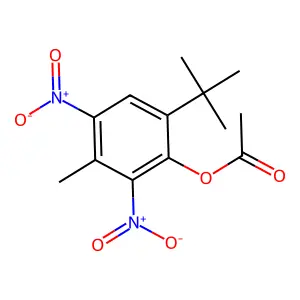 (2-Tert-butyl-3-methyl-4,6-dinitrophenyl) acetate structure