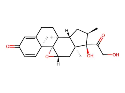 17,21-Dihydroxy-16-methyl-9,11-epoxypregna-1,4-diene-3,20-dione structure