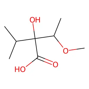 (2S)-2-hydroxy-2-(1-methoxyethyl)-3-methylbutanoic acid structure