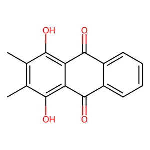 1,4-Dihydroxy-2,3-dimethyl-9,10-anthraquinone structure