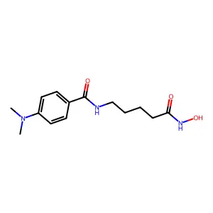 4-(dimethylamino)-N-[5-(hydroxyamino)-5-oxopentyl]benzamide structure