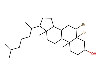 5,6-Dibromocholestan-3beta-ol structure
