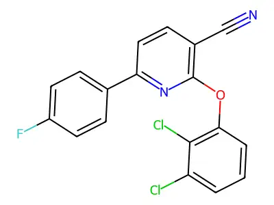 2-(2,3-Dichlorophenoxy)-6-(4-fluorophenyl)pyridine-3-carbonitrile structure