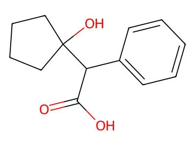1-Hydroxy-alpha-phenylcyclopentylacetic acid structure