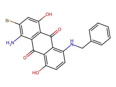 9,10-Anthracenedione, 1-amino-2-bromo-4,8-dihydroxy-5-[(phenylmethyl)amino]- structure
