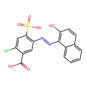 2-Chloro-5-((2-hydroxynaphthalen-1-yl)diazenyl)-4-sulfobenzoic acid structure