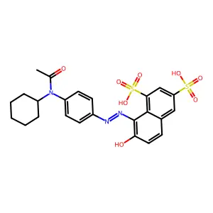 8-[2-[4-(Acetylcyclohexylamino)phenyl]diazenyl]-7-hydroxy-1,3-naphthalenedisulfonic acid structure