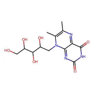 6,7-Dimethyl-8-(2,3,4,5-tetrahydroxypentyl)pteridine-2,4-dione structure