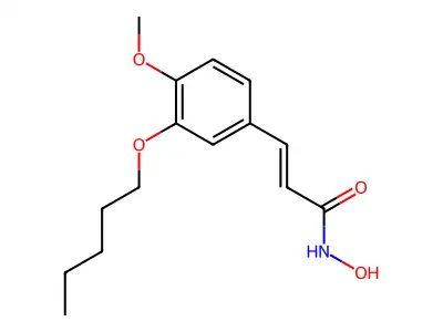 N-hydroxy-3-(4-methoxy-3-pentoxyphenyl)prop-2-enamide structure
