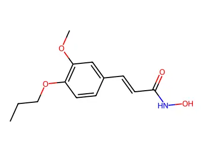 N-hydroxy-3-(3-methoxy-4-propoxyphenyl)prop-2-enamide structure