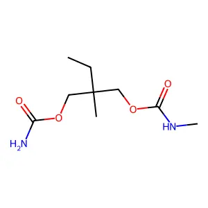 1,3-Propanediol, 2-ethyl-2-methyl-, carbamate, methylcarbamate structure