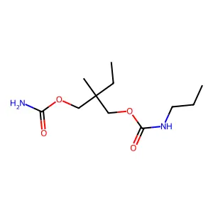 1,3-Propanediol, 2-ethyl-2-methyl-, carbamate, propylcarbamate structure