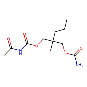 1,3-Propanediol, 2-methyl-2-propyl-, acetylcarbamate, carbamate structure
