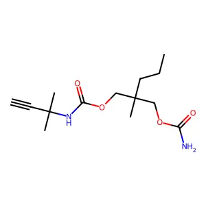 1,3-Propanediol, 2-methyl-2-propyl-, carbamate, 1,1-dimethyl-2-propynylcarbamate structure