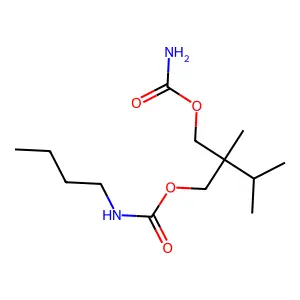 1,3-Propanediol, 2-isopropyl-2-methyl-, butylcarbamate, carbamate structure
