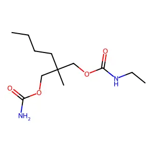 1,3-Propanediol, 2-butyl-2-methyl-, carbamate, ethylcarbamate structure