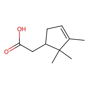 2-(2,2,3-Trimethylcyclopent-3-en-1-yl)acetic acid structure