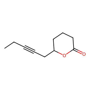 2H-Pyran-2-one, tetrahydro-6-(2-pentyn-1-yl)- structure