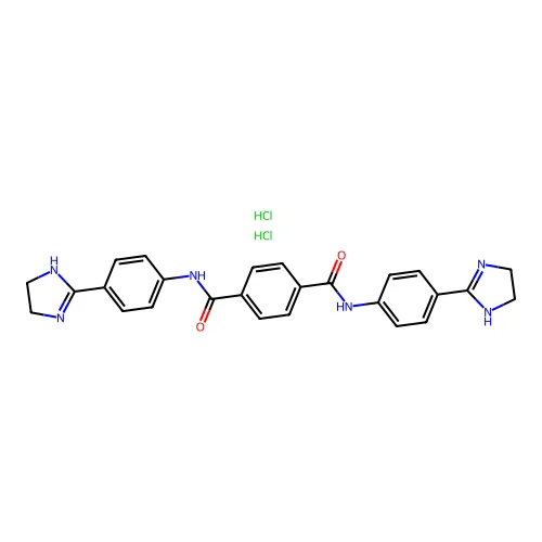 N1,N4-bis[4-(4,5-dihydro-1H-imidazol-2-yl)phenyl]terephthalamide structure