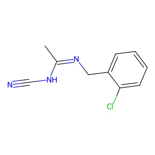 N'-[(2-chlorophenyl)methyl]-N-cyanoethanimidamide structure