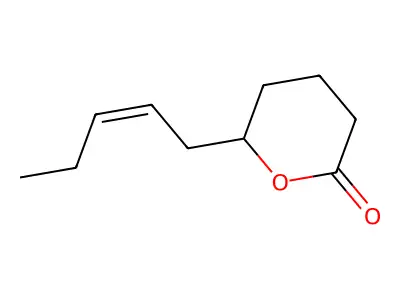 Tetrahydro-6-(2-pentenyl)-2H-pyran-2-one structure