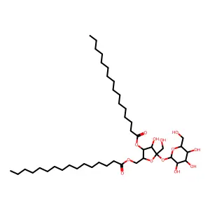 beta-D-Fructofuranosyl alpha-D-glucopyranoside dihexadecanoate structure