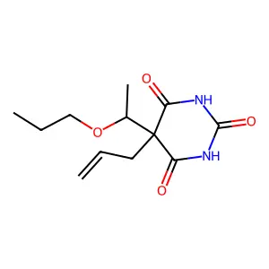 4,6-Dihydroxy-5-(prop-2-en-1-yl)-5-(1-propoxyethyl)pyrimidin-2(5H)-one structure