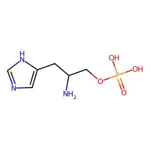 Phosphoric acid 2-amino-3-(1H-imidazole-4-yl)propyl ester structure