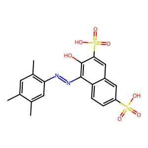 3-Hydroxy-4-[2-(2,4,5-trimethylphenyl)diazenyl]-2,7-naphthalenedisulfonic acid structure
