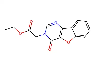 ethyl (4-oxo[1]benzofuro[3,2-{d}]pyrimidin-3(4{H})-yl)acetate structure