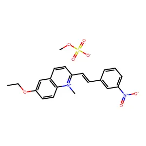 (E)-6-ethoxy-1-methyl-2-(3-nitrostyryl)quinolin-1-ium methyl sulfate structure