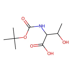 N-(tert-butyloxycarbonyl)-L-threonine structure