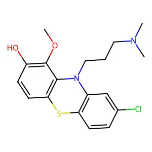Phenothiazine, 2-chloro-10-(3-(dimethylamino)propyl)-7-hydroxy-8-methoxy-nor1- structure