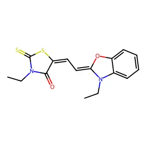 5-[(3-Ethyl-2(3h)-benzoxazolylidene)-ethylidene]-3-ethyl rhodanine structure